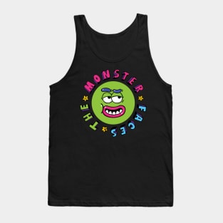 Funny Green Monster Face With Smiling Eyes Tank Top